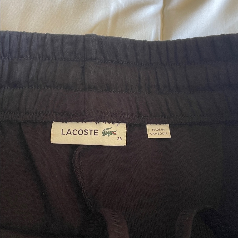 NWOT Lacoste Wide Leg Cotton Sweatpants Black sz M - Picture 3 of 9